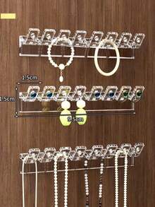 3/6/9 Wall Mounted Transparent Acrylic Jewelry Storage Hooks - Hanging Jewelry Storage Device, Minimalist Decoration, Essential For Small Space Living - Multicolor - View 4