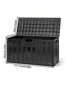Caja, armario y estante de almacenamiento para exteriores - Negro - Ver 2