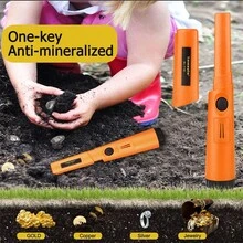Metal Detector Pinpointer, IP68 Waterproof Portable Metal Detector, 360 Portable Metal Detector With Built-In LED Indicator/Alarm Light/9V Battery, For Treasure Hunt - A - View 5