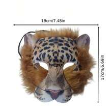 1pc Realistic Gray Wolf Half Face Mask With Fluffy Fur, Animal Wolf Mask Cosplay Costume Accessory, Suitable For Halloween Carnival Masquerade Party Werewolf Theme Outfit - View 8