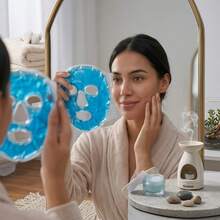 Máscara Térmica Facial em Gel Quente/Fria Alívio e Relaxamento Reutilizável - Primicias Qiu - COR ALEATORIA - Visão 6