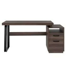 Modern Desk 135x54cm, MDF Tabletop, Metal Legs - 棕色 - 查看 4
