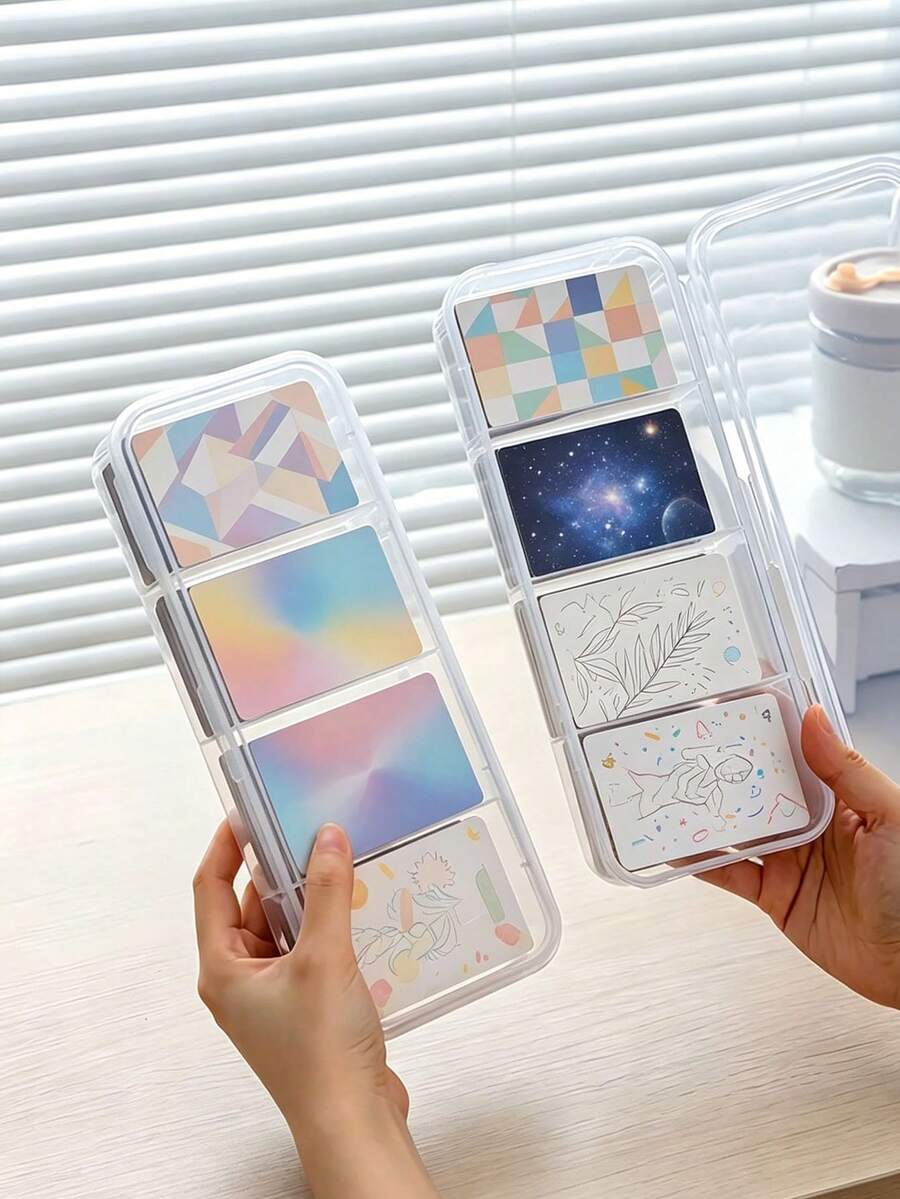 4-Compartment Storage Box, Snap-Lock Transparent PP Material, Multi-Functional Storage Box With Lid, Suitable For Poker Cards, Learning Stationery, Erasers, Creative Tools Storage, Portable Divided Organizer Box, Suitable For Office Desk, Living Room, Drawer, Bedroom And Other Scenes Organization And Storage Tools, Crafts, Cards, Card Games, Plastic Storage Box, Compact Storage Box, Minimalist Storage, Lightweight Storage - View 1