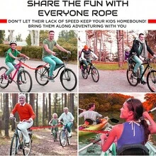 1pc Retractable Elastic Bicycle Tow Rope, Polyester Shock-Absorbing Mountain Bike Tow Strap With Carabiner, Outdoor Parent-Child Use - Multicolor - View 7