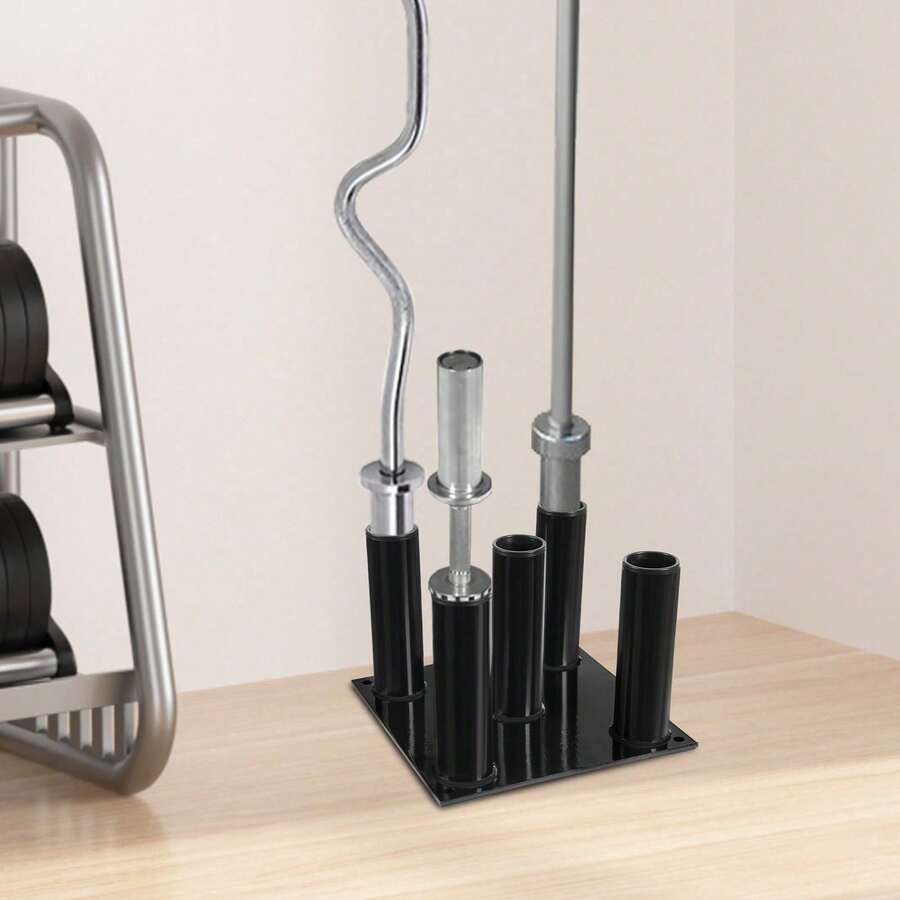 Barbell Bar Insert Through The Pile Placing Rack Vertical 59-Hole Barbell Bar Base Insert - Black - View 1