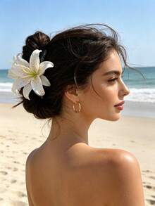 3/2/1pc Fashion Bohemian Artificial Flower Hair Claw Clip Women's Hair Accessory For Vacation, Party, Photo, Gift For Friends - Multicolor - View 13