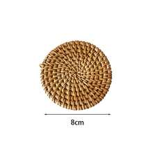 1pc Creative Round Rattan Heat Insulated Pad, Anti-Scald High Temperature Resistant Table Mats, Multi-Purpose Placemats, Coasters, Teapot Trivets For Bowls, Coffee Cups, Household Dining Table Use,Home Decor,Coasters,Kitchen Essentials - View 9