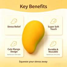 Squishy Handmade Crispy Mango Stress Relief Ball Squeeze Toy, Color-Changing Soft Mango Stress Relief Toy, Stress Relief And Relaxation Toy - Multicolor - View 6