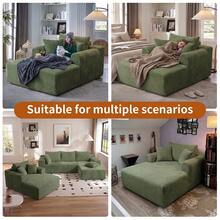 YQzyphyna 40.5'' Boneless Cloud Sofa Bed – Deep Seat Cushion No Assembly Required, Modern Fluffy Loveseat Couch For Living Room & Bedroom,For Small Spaces, Apartment, Movie Night - 綠色 - 查看 7