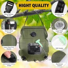 Shower Bag | 5 Gallon/20 Liter Solar Heated Camping Shower Bag | Detachable Hose | On/Off Shower Head | Portable Shower | Travel Shower | Portable Shower Suitable For Beach, Swimming, Hiking - A - View 4