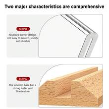 2pcs T-Shaped Transparent Acrylic Display Stands, A4 A5 A6 Size Solid Wood Base Beech Wood Horizontal And Vertical Styles, Interchangeable, Suitable For Restaurant Menu Display, Office, Home Decor, Back To School, Wedding Ceremony, Bachelor Party, Birthday Celebration, Prom, Hotel Decoration And New Year Celebration - Multiple Specifications - View 7