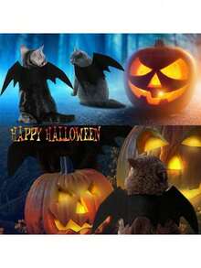 Pet Bat Wings, For Cats, Halloween Party Decoration, Dog Leash And Collar, Bat Cosplay Costume, Cute Puppy And Kitten Costume Accessories - Multicolor - View 4