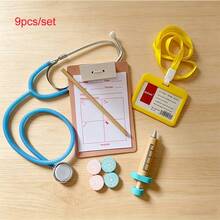 1 Set Kids Simulation Doctor Game Set With Stethoscope, Thermometer And Multiple Medical Accessories, Role Play Pretend Doctor Toy For Boys And Girls - Multicolor - View 7