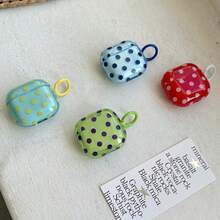 Korean Style Ins Polka Dot Earphone Case Compatible With AirPods 4 Cute Earphone Cover Apple 2nd Gen 3rd Gen New Protective Case Pendant Pro 3 Korean Style Earphone Case Pro 2 Women's Earphone Case Protective Cover With Hanging Ring Spring Summer Earphone Case Birthday Gift Holiday Gift - Mixed Colors - View 3