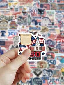 100pcs U.S. 250th Anniversary Stickers For Skateboard, Guitar, Laptop, Suitcase, Storage Box, Room Decor DIY Graffiti Stickers - United States - View 5