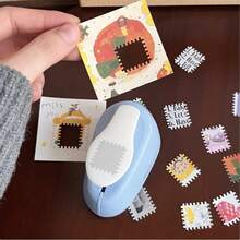 方形郵票邊緣打孔器 波浪穿孔邊緣手工打孔工具 DIY 剪貼簿打孔器 用於製作日記卡、相框裝飾與手工文具 - A - 查看 3