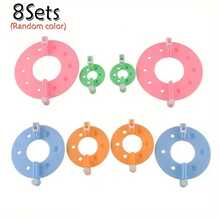 4/8Sets Pom Pom Maker, Plastic Pom Pom Knitting Tool Set, Handmade Knitting Tool DIY Craft Accessories, Random Color - Multicolor - View 15