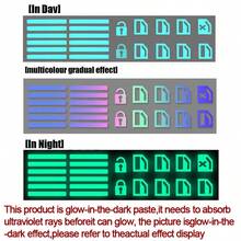 Small Glow-In-The-Dark Stickers For Car Window Lift Buttons, Fluorescent Function Button Stickers For Car Interior, Green, Blue, Orange Car Lift Stickers - Glow-in-the-dark Sticker - View 8