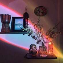 USB Interface LED Angel Eye Projection Light - Color Changing Night Light Projector With 4-Color Sunrise Halo Atmosphere Light, Suitable For Bedroom, Office, Home Decor - Soft Light Creates Cozy Atmosphere - Multi-color light - View 9