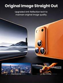 2pcs Camera Lens Protector, Orange (Original Color), HD Quality, Anti-Drop, Anti-Scratch, Compatible With Apple 17 Pro/17 Pro Max - Orange - View 8