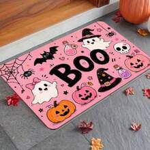 1pc Pink Cute Ghost Doormat, Halloween, Door Mat, Small Rug, Welcome Mat, Carpet, Floor Mat, Outdoor Door Mat, Kitchen Rug, Home Decor, Front Door Mat, Area Rug - Multicolor - View 2