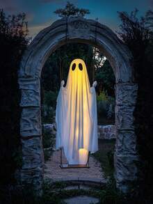 1pc Halloween Outdoor Decoration - 5ft Large Hanging Swing Ghost With Remote Control Light String And Upgraded Bed Sheet, Scary Ghost Halloween Party Decor, Suitable For Trees, Porch, Yard, Garden, Lawn - View 11