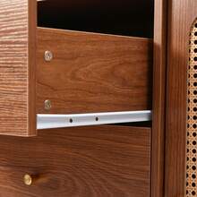 Sideboard With 2 Doors And 3 Shelves, Walnut Finish - Walnut - 查看 9