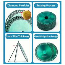 Cakram Pemotong Komposit Multifungsi 100mm untuk Baja Warna, Ubin, Logam, Keramik, Batu Lempeng, Marmer, Pipa PVC, Mata Pisau Gerinda Sudut, dan Gergaji. - 100 mm/3,94 inci - View 7