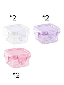 Juego de contenedores pequeños para almacenamiento de alimentos, cajas de almuerzo, cajas selladas para refrigerador, cajas de almacenamiento rectangulares de plástico selladas, contenedores pequeños de alimentos, frascos de especias multifuncionales, material de plástico de 2 oz con tapas - Multicolor - Ver 19