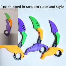 Carrot Gravity Claw Folding Butterfly Spinner Knife, Straight Jump Toy, Fun Stress Relief Toy - Multicolor - View 8