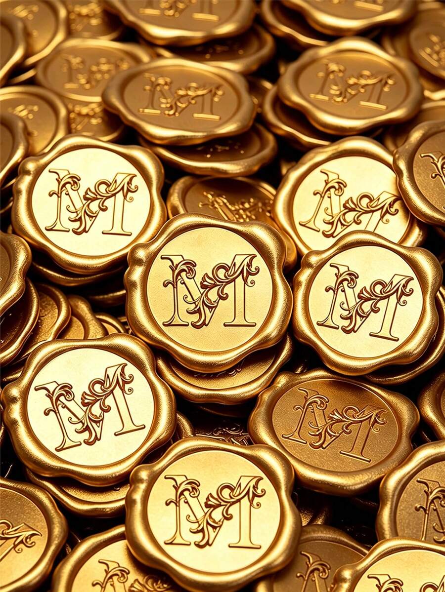 25 PCS 3D Embossed Initial Wax Seal Stickers, Floral Letters, Self-Adhesive Envelope Seal Stickers, Perfect For Wedding Invitations, Christmas, Gift Wrapping