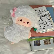 Mochila de Peluche deüino para Niños, Estilo JK, Doble Uso, Gran Capacidad, Linda Bolsa Cruzada con Forma de Animal para Niñas - Gato - Ver 7