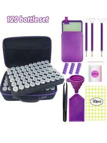 [New Diamond Tool Set] 1 Set Of Diamond Painting Storage Container Accessories, Diamond Art Storage Box With A Complete Set Of Art Tools (30/60/120/240 Slots) - A - View 3