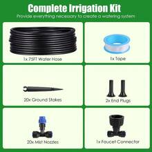 Upgraded Drip Irrigation System Kit 75FT, Adjustable Misting Nozzles Leak-Proof Design Garden Greenhouse Outdoor Plants - A - View 7