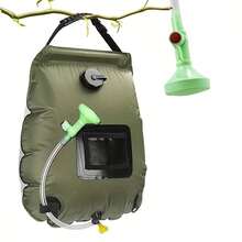 5 Gallon (20L) Portable Camping Shower Bag With Detachable Hose And Switchable Shower Head, Suitable For Outdoor Travel/Hiking/Trekking/Beach/Swimming - Army Green - View 8