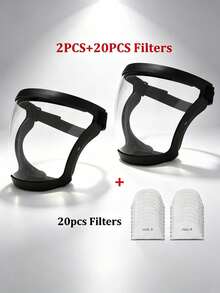 Set de Máscara de Protección Facial Transparente con Hebilla Ajustable - Máscara Facial para Deportes y Montar para Trabajo, Esmerilado, Deshierbe y Protección contra el Corte de Césped - Varios estilos - Ver 5