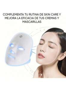 7-Color LED Facial Spa Skin Care Mask - White - View 3