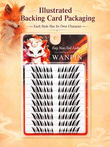WANPIN Bulu Mata Palsu Rubah Ekor Sembilan, Lembut Alami, Bervolume & Melengkung, Bulu Mata Gaya Rubah Cina Ringan, 10-13mm, Melebar & Padat, Bulu Mata Segmen yang Dingin & Menyendiri - View 3