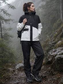 1 Set Unisex Adult Split Raincoat Suit, Includes Waterproof Jacket And Rain Pants, Hooded Full Body Waterproof, Specially Designed For Motorcycle Riding Heavy Rain Protection; Full Coverage Waterproof Rain Gear Set - Men's and Women's Styles - View 2