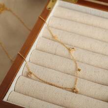 1pc Japanese & Korean Style Water Drop Square Lightweight Luxury Niche Design Versatile Stainless Steel Personalized Collarbone Necklace - Gold - View 3