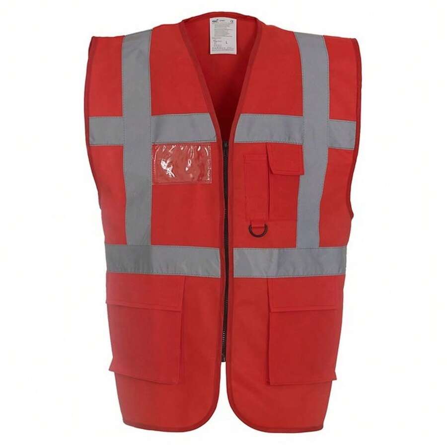 Yoko Unisex Adult Executive Hi-Vis Waistcoat - Red - View 1