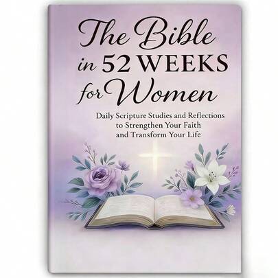 Light-Colored Floral Theme 52-Week Women's Reading Plan Notebook