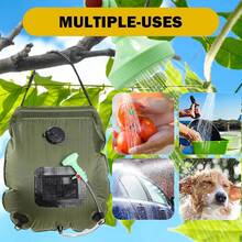Shower Bag | 5 Gallon/20 Liter Solar Heated Camping Shower Bag | Detachable Hose | On/Off Shower Head | Portable Shower | Travel Shower | Portable Shower Suitable For Beach, Swimming, Hiking - A - View 3