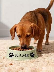 Customizable Pet Name Plastic Pet Bowl, Suitable For Dogs And Cats, Easy To Clean, Ideal Pet Memorial Gift - Multicolor - View 5
