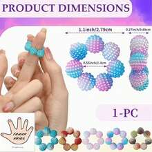 1/5/10/Piezas Anillos Sensoriales con Cuentas Espinosas, Colores Aleatorios - Diseñados para Alivio del Estrés, Anillos Ajustables para Dedos, Degradado Multicolor. Adecuado para Adultos, Masajeador de Dedos. Diferentes Anillos de Alivio del Estrés con Cuentas Espinosas Táctiles, Colores Aleatorios - Multicolor - Ver 3