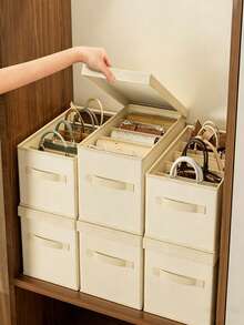 1pc Bag Organizer Divider Box, Underbed Storage Box, Bag Storage Organizer, Vertical Compartments Without Scratching, Foldable Storage, Space-Saving, Easy To Carry, Suitable For Students, Bedroom, Dorm, Wardrobe Organization, Keep Closet Tidy, Clothing Storage, Dorm Storage Organizer, Storage, Back To School, Halloween - Multicolor - View 7