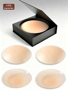 Reusable Invisible Silicone Nipple Covers 2/4Pcs Self Adhesive Pasties Waterproof No Show Nipple Pads With Storage Box For Dress Bra - Multicolor - View 10