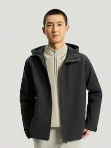 Adidas 男士 WUZONG WEN JKT 梭織連帽運動夾克 KG0826 - 黑色 - 查看 1