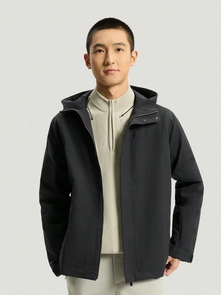 Adidas 男士 WUZONG WEN JKT 梭織連帽運動夾克 KG0826 - 黑色 - 查看 1