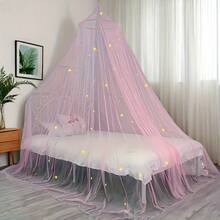 1pc Encrypted Dome Mosquito Net, No-Drill Ceiling Princess Style Encrypted Mosquito Net, Suitable For Home Bedroom, With Fluorescent Stars, Universal For Home And Camping - Multicolor - View 2